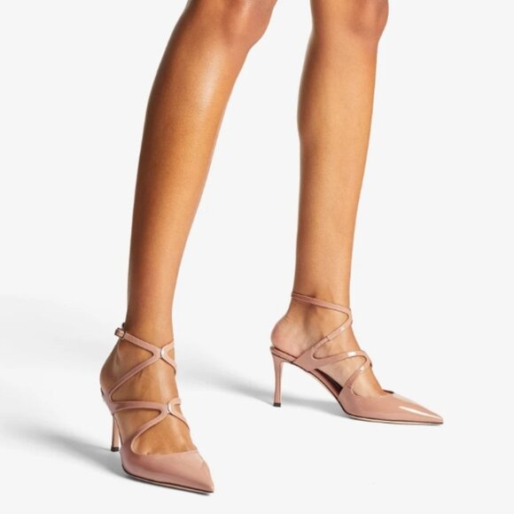 New Jimmy Choo Azia Pump 95 Ballet Pink Patent Leather Pumps - Picture 6 of 7